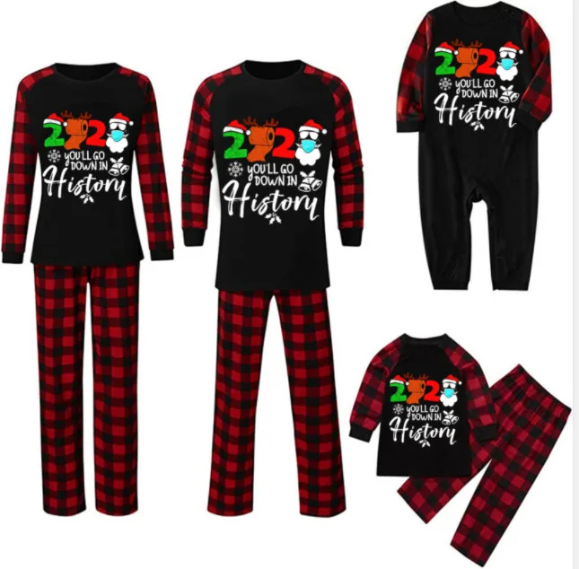 

2021 New year clothing hot sell new design long sleeve christmas family couple parent-child family christmas pajamas