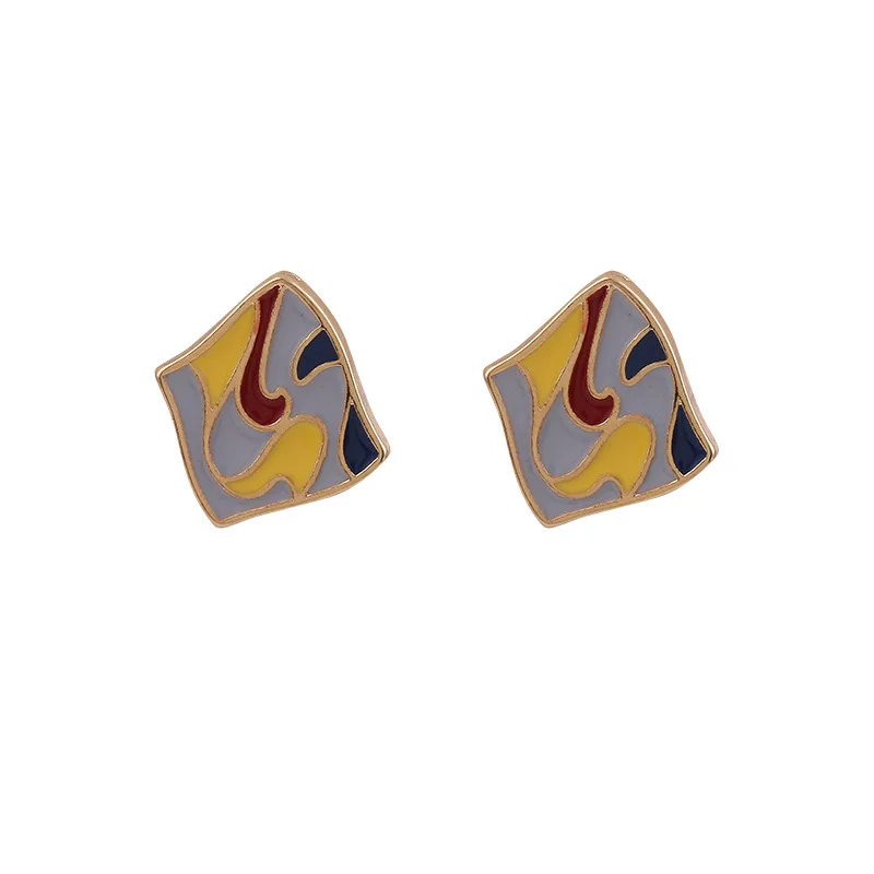 

S925 Silver Geometric Vintage Fashion Earrings Women's Temperament Blue Women Jewelry wholesale 21524 Earring