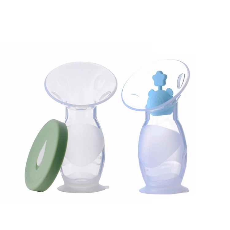 

90ml Manual Hand Free haaka silicone breast pump milk saver with suction base leak-proof cover with stopper, Transparent