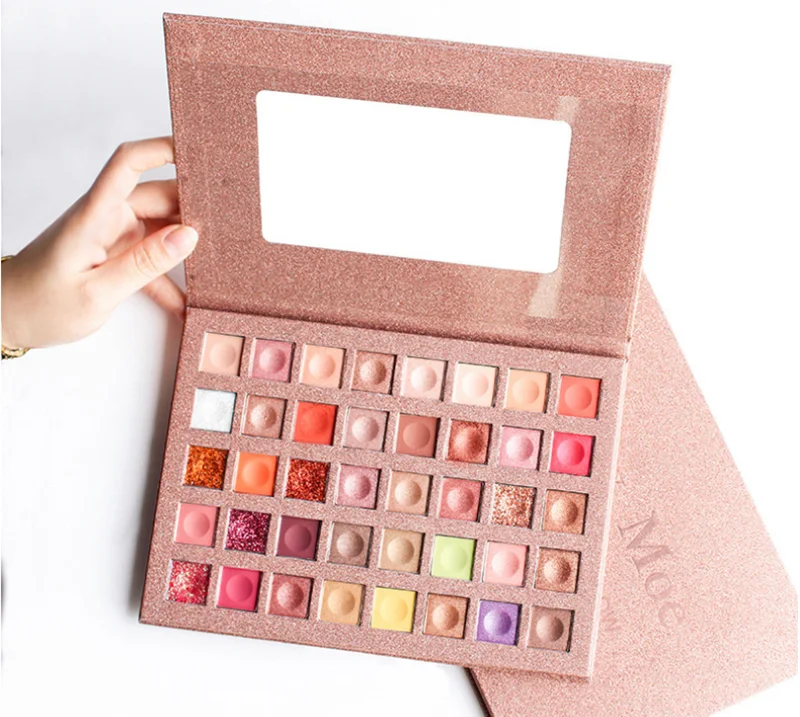 

40 Color Waterproof Wholesale Eyeshadow High Pigment Golden Rose Color Glitter Eyeshadow Palette