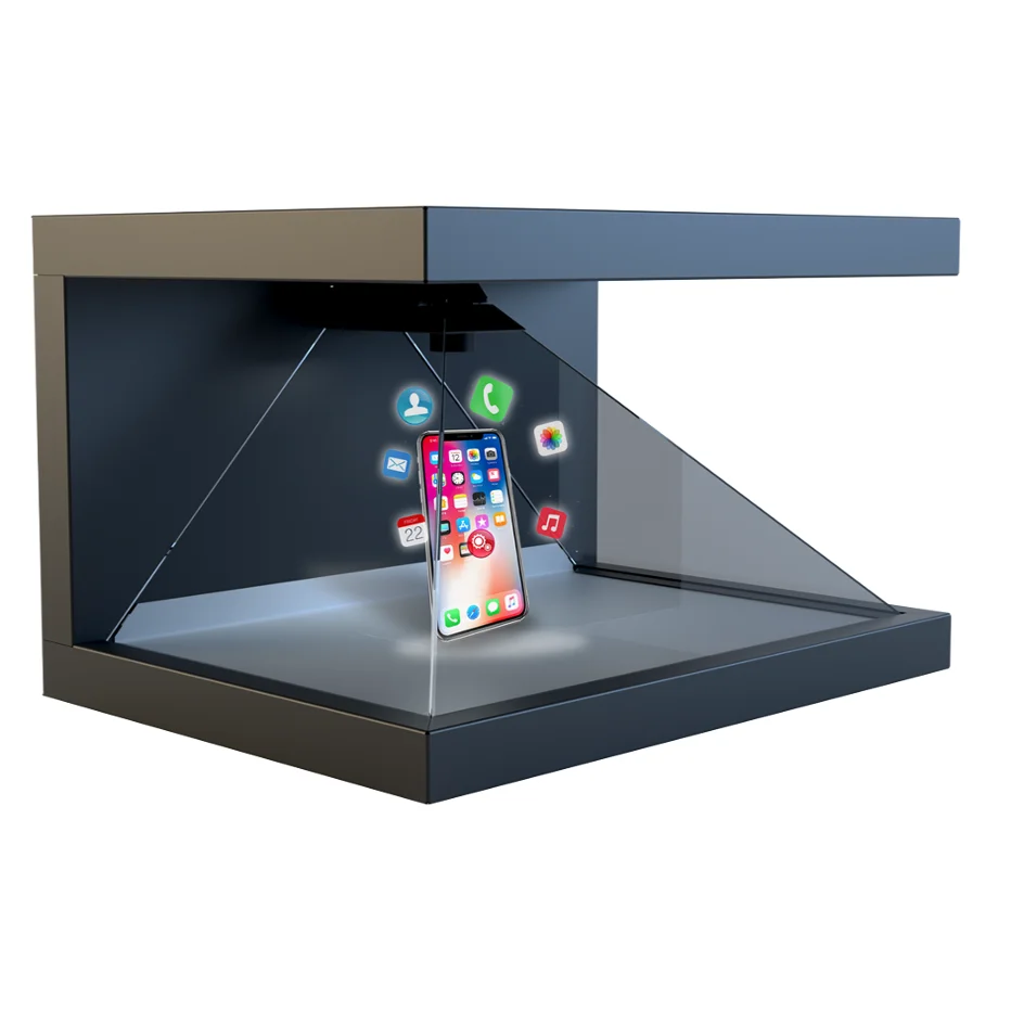 

3D Pyramid Hologram Display Showcase full HD transparent 3d holographic display