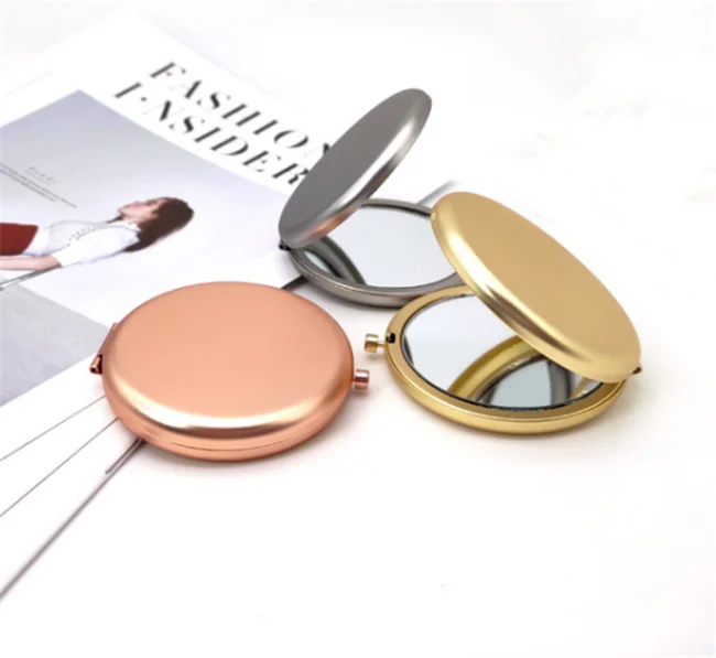 

Portable Round Folded Pocket Mirrors Rose Gold Silver Frame Mirror Making Up for Personalized Gifts, Silver,gold,rose gold
