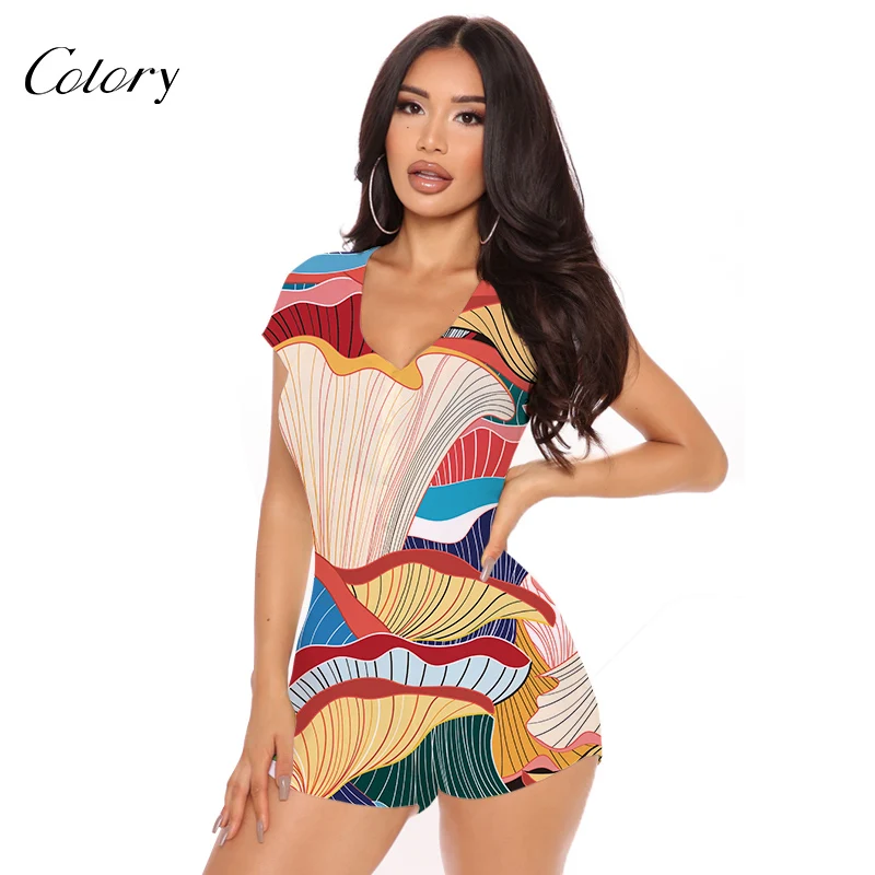 

Colory Custom Print Adult Onesie Women Womens Sleepwear Cute Summer, Picture shows