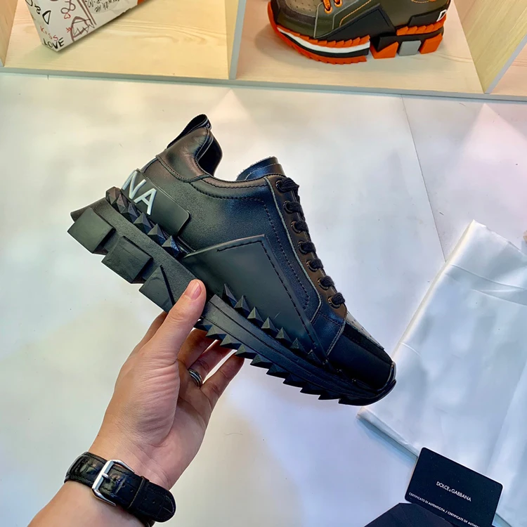 

2021 Fashion Famous Brand 1:1 Original Gabbana Sneakers Trendy Wholesale Genuine Leather Rubber Thick Sole Casual Shoes