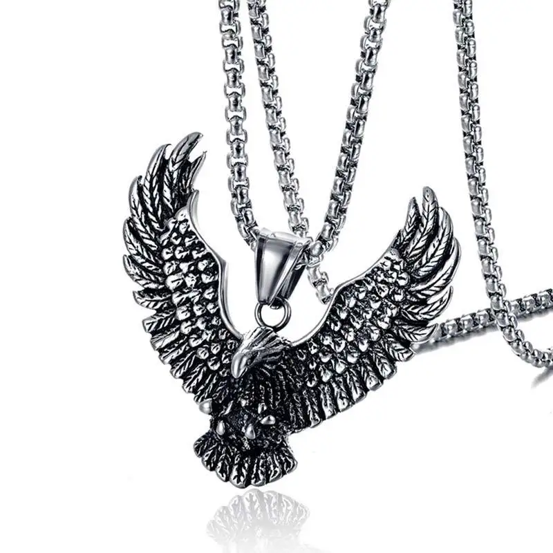 

Stainless Steel Jewelry Eagle Pendant Necklace Eagle Spread Wing Personalized Electroplated Pendant Manufacturer Wholesale