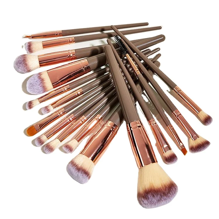 

2021 High Quality Popular Factory Wholesale Price Wooden Custom Logo Private Label Fashional Makeup Brush Set Professional, Brown