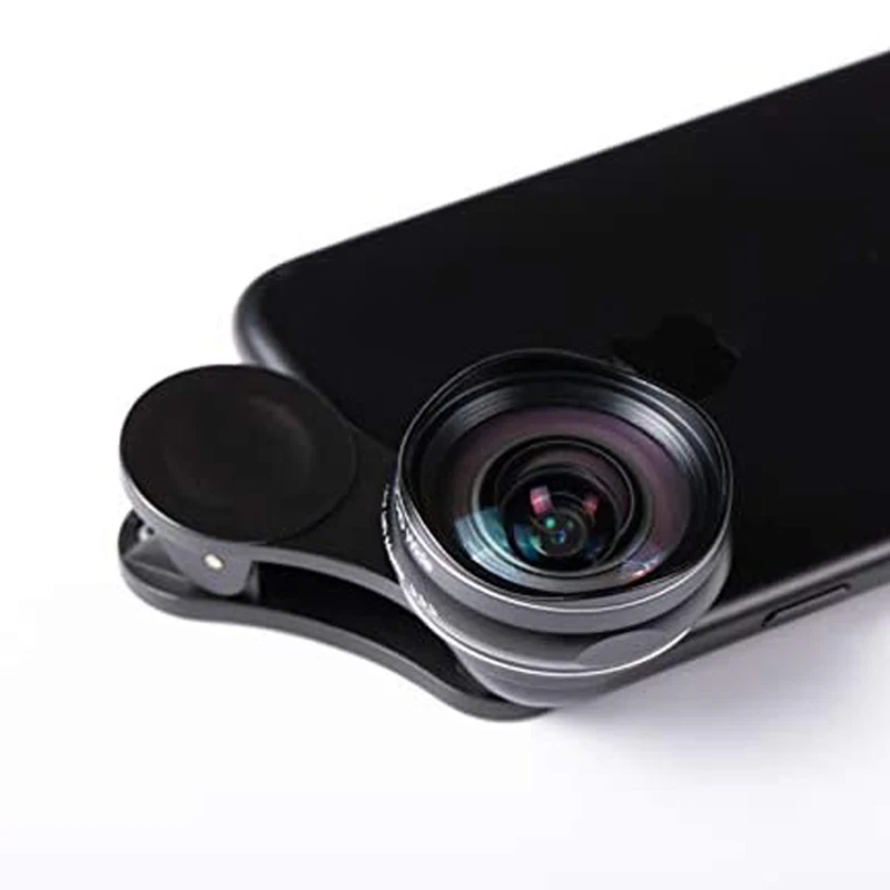 

Shopify Hot China Factory Wholesale 5K HD Wide Angle Lens 15X Mobile Macro Lens for Smartphone Camera 2 IN 1 Lens Kit, Black red rose gold