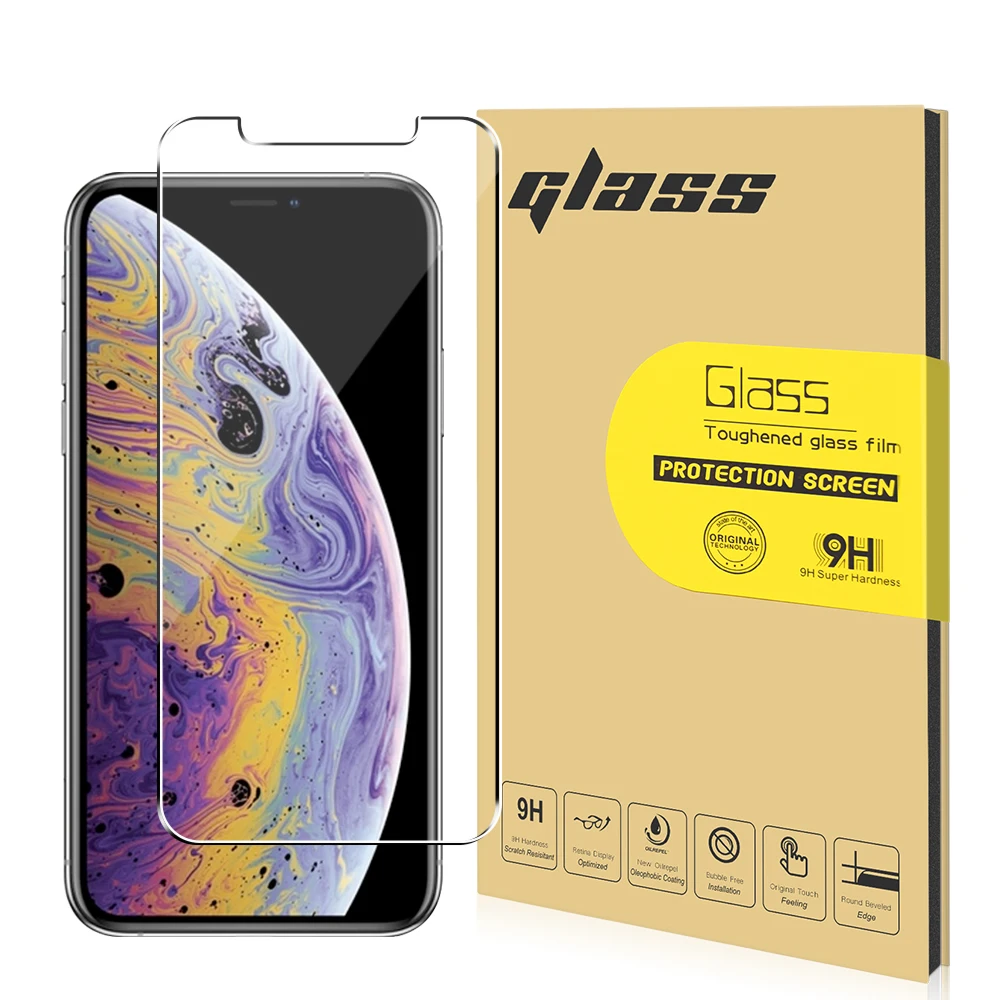 

9H Screen protection Glass for iphoneXS 5.8 Tempered Glass L Slot 0.33mm 3D Screen protctor Japan +AB Glue