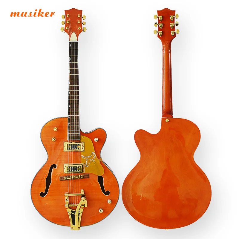 

High Quality China Wholesale Custom Cheap Jazz semi hollow body electric guitar, Sunburst