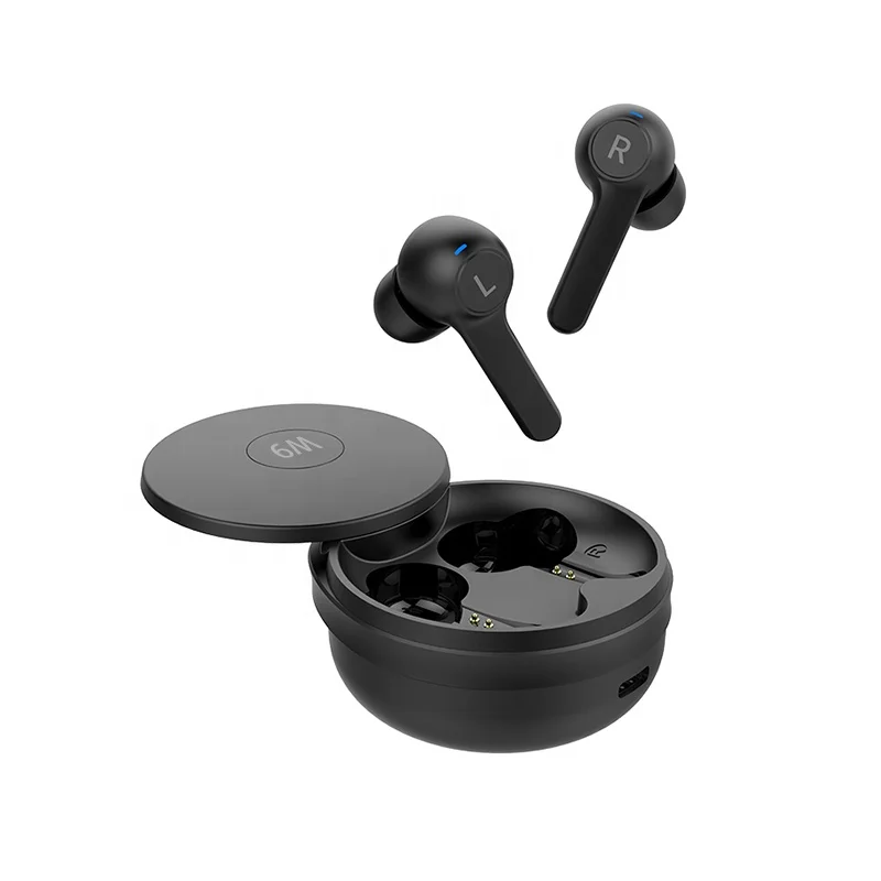 

Bluetooth 5.1 Earbuds Plastic Sports Wireless Handsfree Stereo Audio Earphones Headphones with Mic, Black white pink