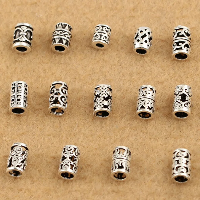 

925 sterling silver spacer beads tube beads for making bracelet, Thai silver