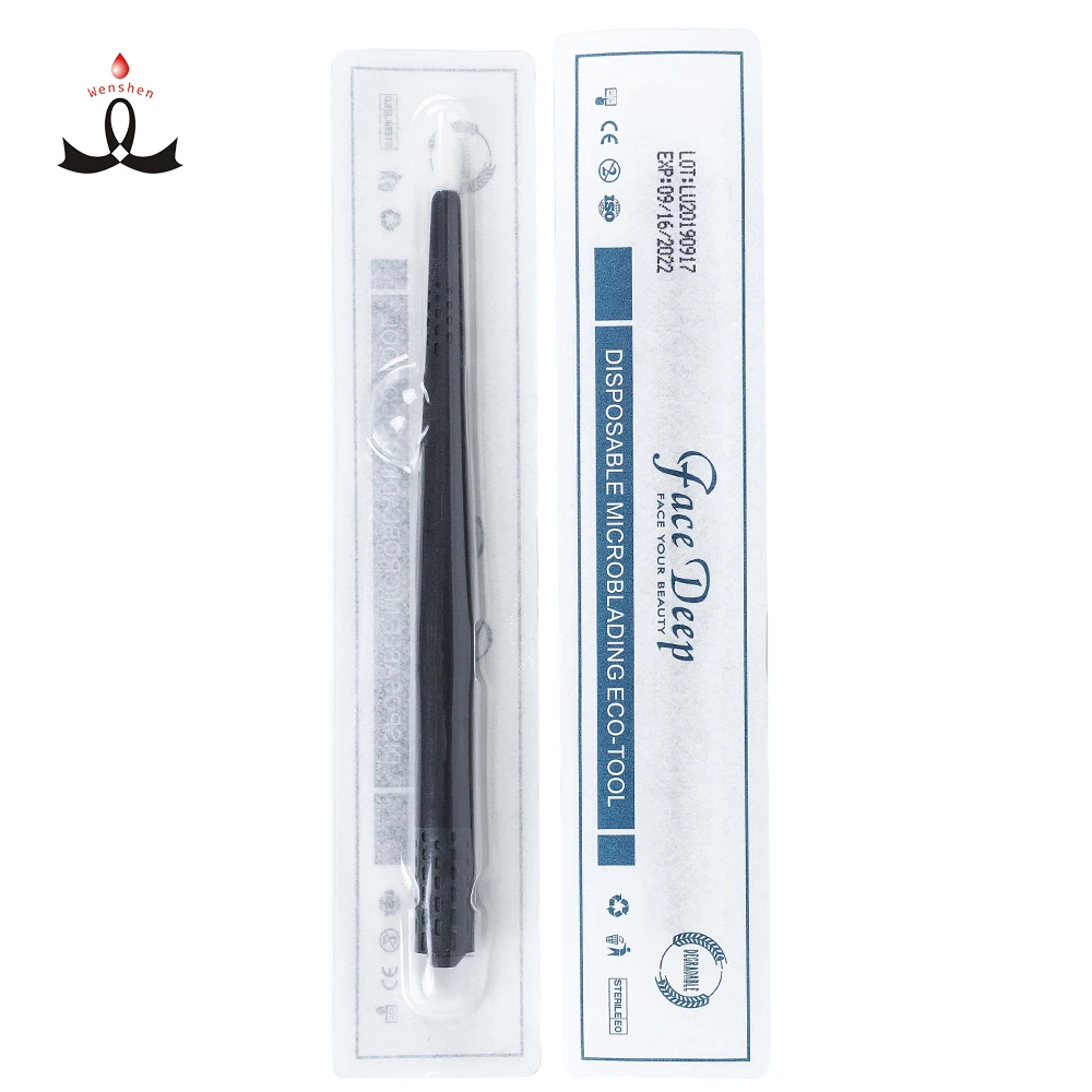 

Manual tattoo embroidery pen Wholesale Disposable Microblading Universal Holder Biodegradable Pen For Eyebrow Eyeliner and Lip, Dark blue