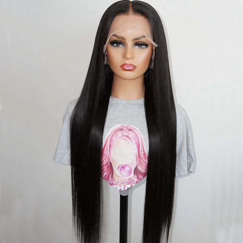 

Silk Straight Perruque Cheveux Humain T Part Wig Brazilian Human Hair Wigs T Lace Wig Pre-Plucked Middle Part for Beauty