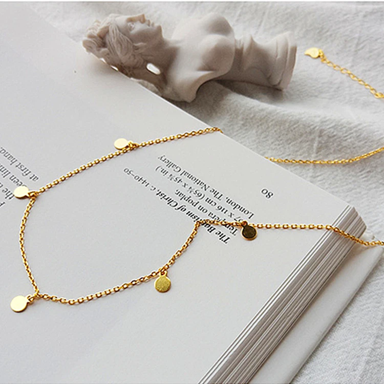 

Minimalist 925 sterling silver jewelry 18k gold plated choker necklace for women