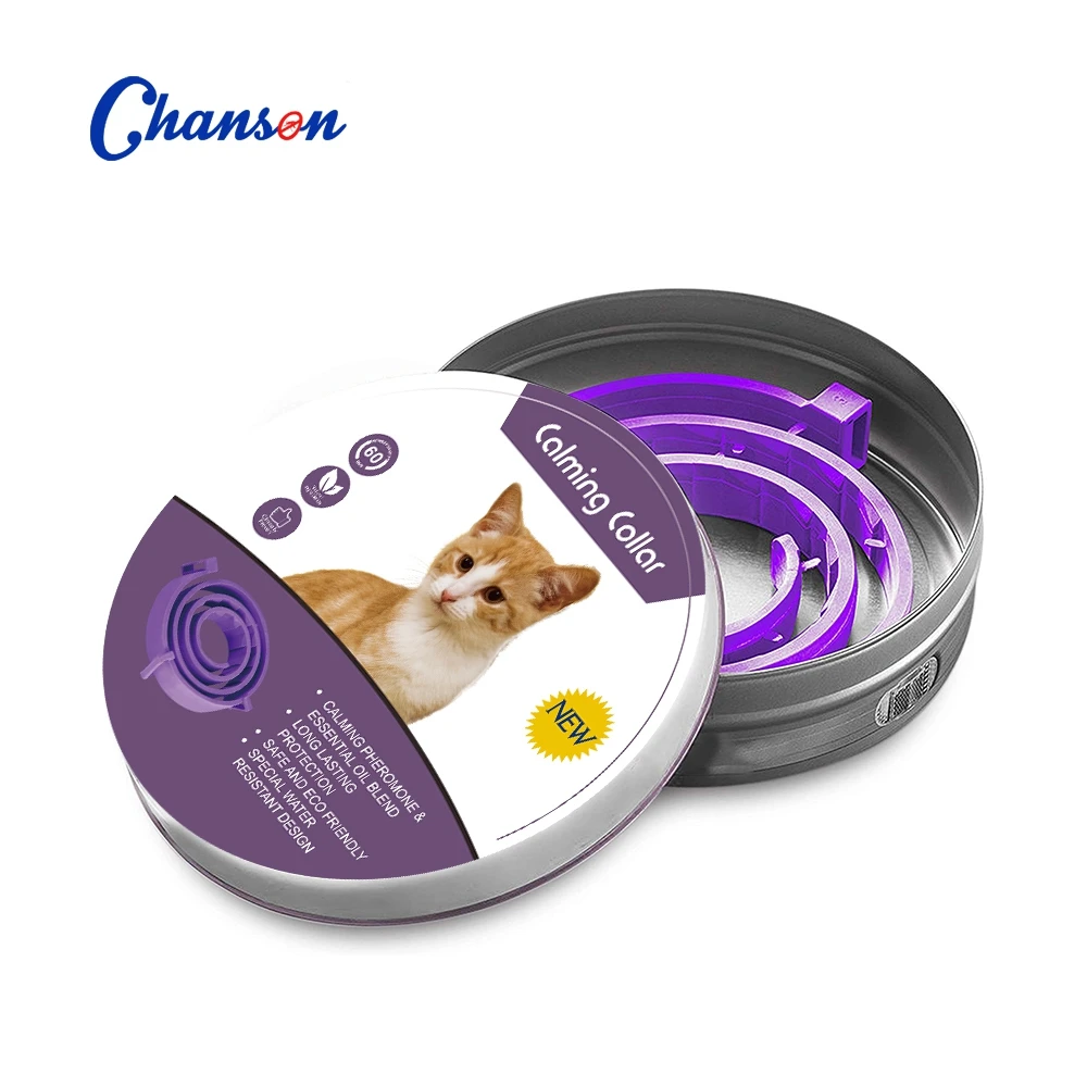 

Manufacturer Wholesale Adjustable Relieve Reduce Anxiety Pet Pheromone Lasting Natural Calming Collar For Cats