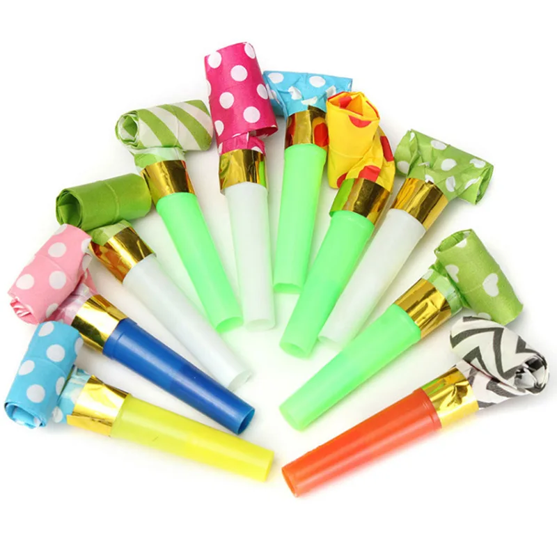 

100pcs/bag Multicolor Party Blowouts Whistles Kids Birthday Party Favors Decoration Supplies maker Toys Goody Bags Pinata