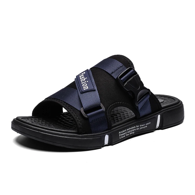 

wholesale outdoor stylish cork leather comfortable sandals flats summer beach EVA slide sandals men fashion slippers, Black,white or customized