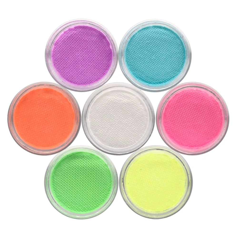 

Water Based 3g*7 color/kit Neon Fluorescent Eyeliner Set High Pigmentation Long-lasting Makeup Portable Pressing Powder Painting
