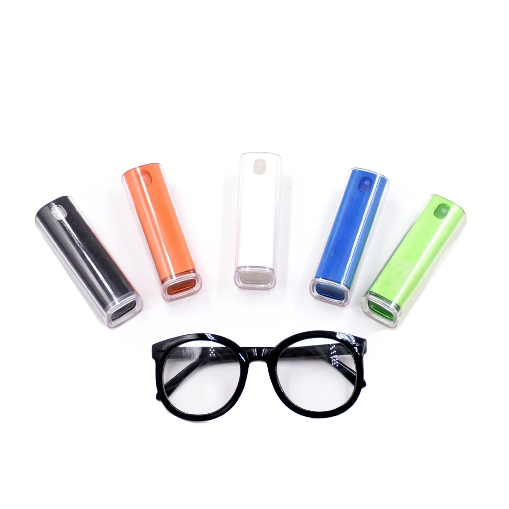 

OEM 2 in 1 8ml Non Alcohol detachable bottle design screen eyeglass Lens clean cleaner Cleaning spray Kit