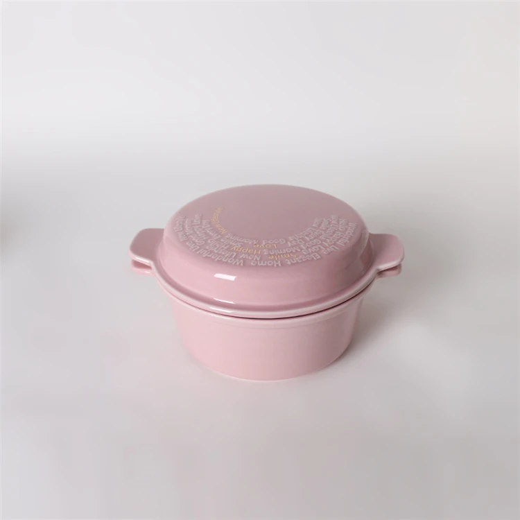 Home goods cookware solid color round cheap ceramic casserole with lid