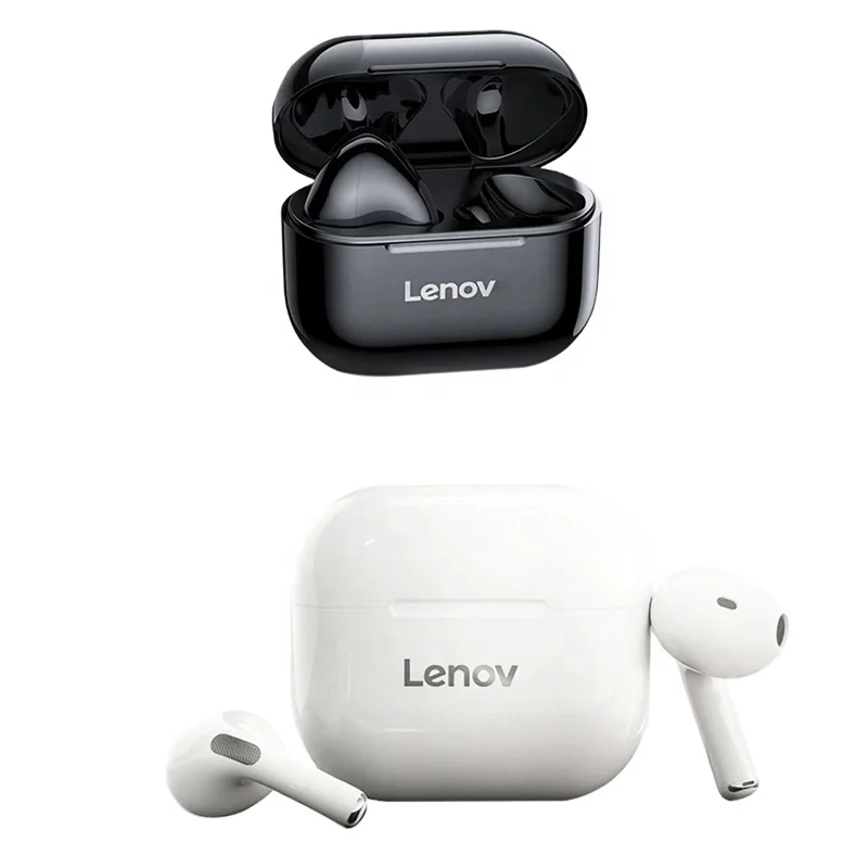 

Original Lenovo LP40 TWS Wireless Earphone Blue tooth 5.0 Stereo headset Noise Reduction Earbuds LivePods LP40, Black/white