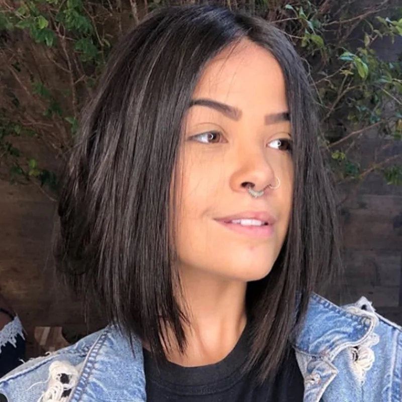 

13*6 lace front human hair wigs100% remy human hair brazilian wig bob wigs natural color for black woman