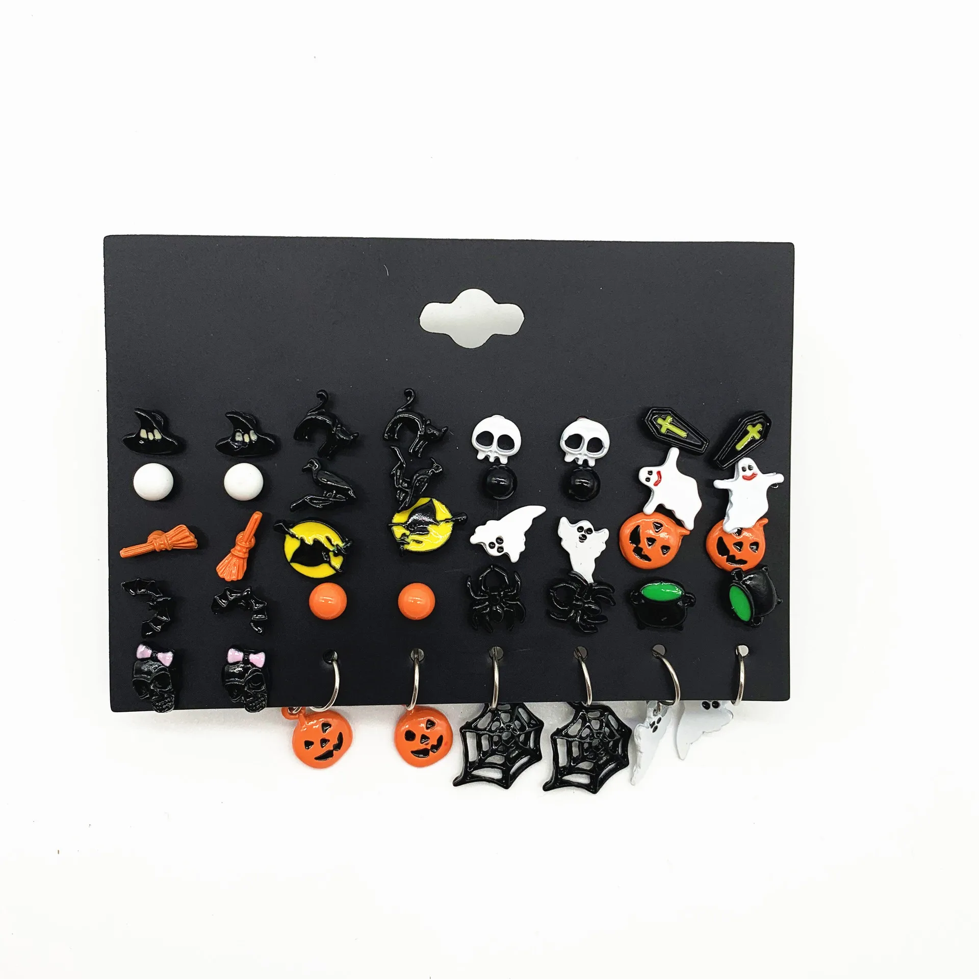

2021 Trendy enamel stud halloween earrings set ready to delivery