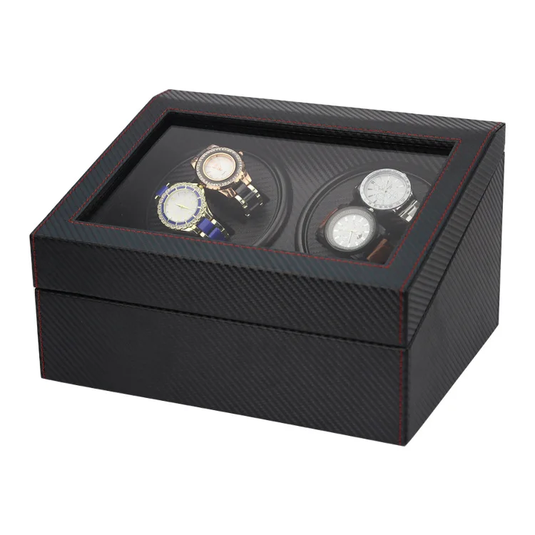 

4+6 black carbon fiber automatic watch winder, Black color