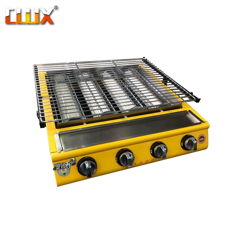 

kitchen gas Barbecue infrared 4 burner table cooker smoker camping bbq grills, Yellow