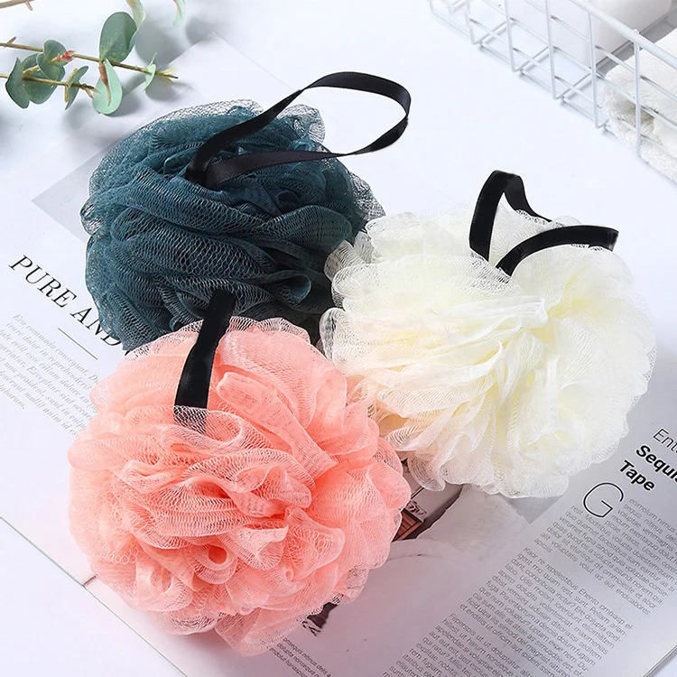 

Factory Wholesale Eco-friendly Colorful Shower Loofah Puff Mesh Bath Sponge, Color