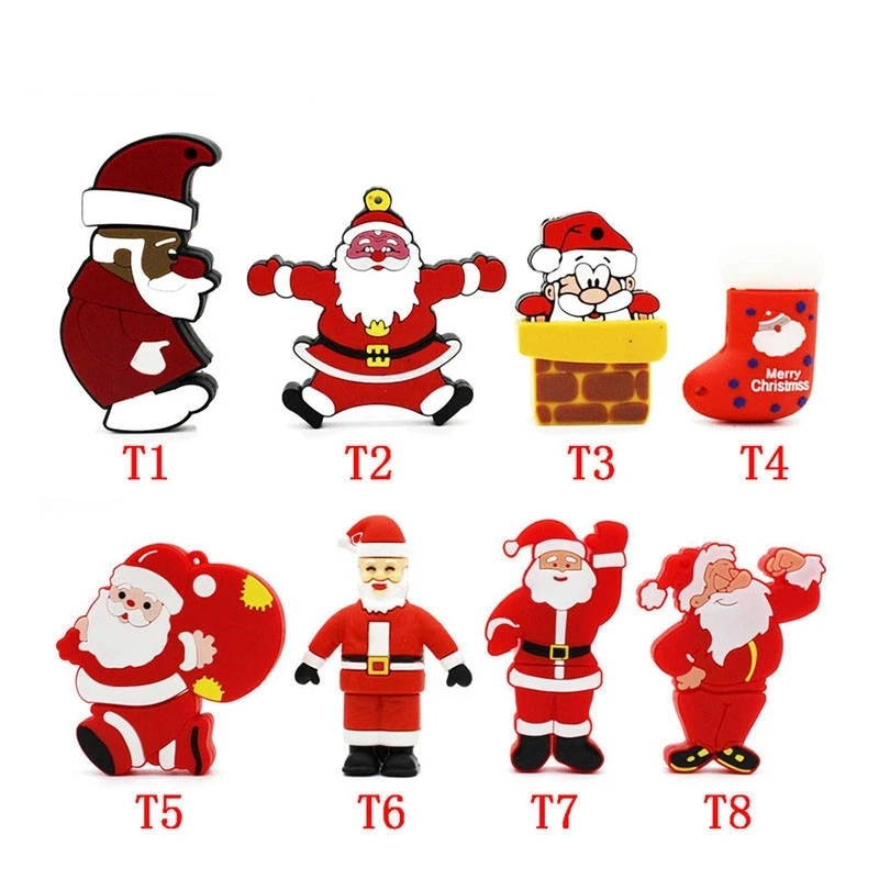 

USB Flash Drive 128GB Pen Drive Cartoon Snowman Christmas Tree Gifts 8GB 16GB 32GB 64GB Santa Claus Pendrive 256GB Memory Stick