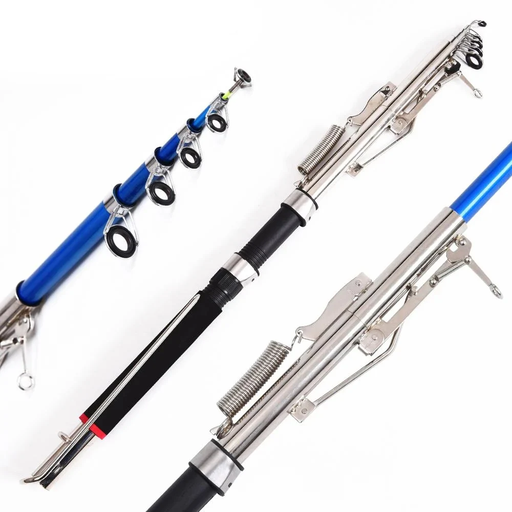 

Newbility 2.1m 2.4m 2.7m Sensitive Fishing Pole Rod Automatic Carp Fishing Tackle Fiberglass Rods, Black/blue