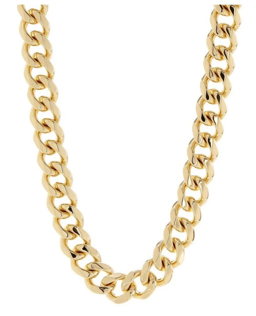 Joolim Jewelry 18k Gold Plated Six Surface Grinding Chunky Chain Choker ...
