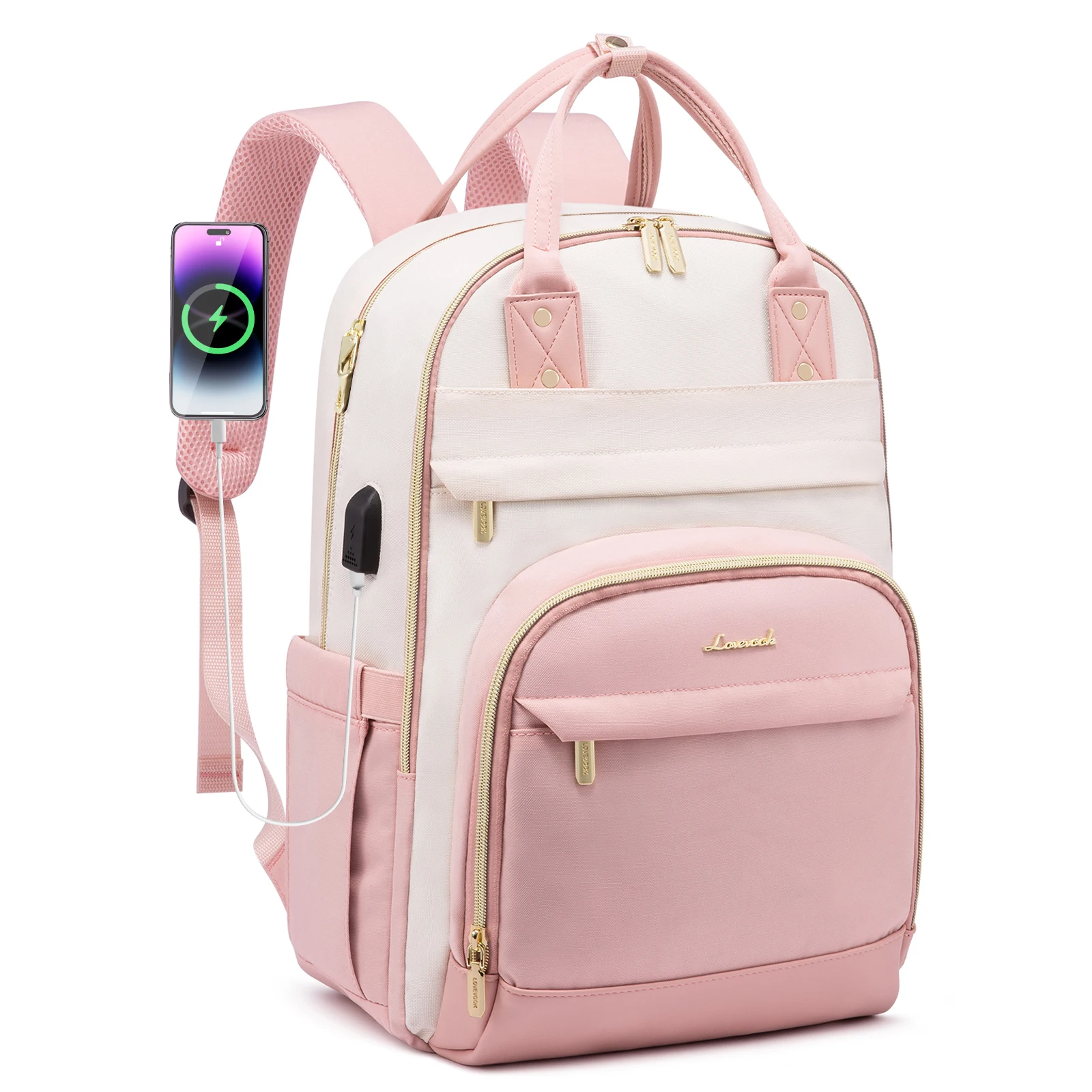 

LOVEVOOK Fashion Travel Work Anti-theft Bag with Lock Laptop Backpack Purse College School Student Bookbag Women Travel Backpack
