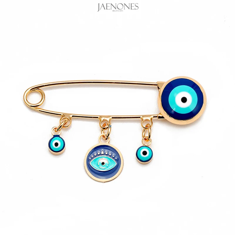 

JAENONES Hot Selling Fashion High Quality Luxury Enamel Evil Eye Brooch Pin Fancy Eye Brooch For Women