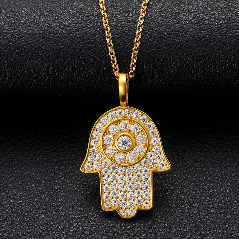 

Factory price 925 Sterling Silver mushroom Iced Out Pendant Gold Plated VVS D Color Moissanite Diamond Pendant Necklace