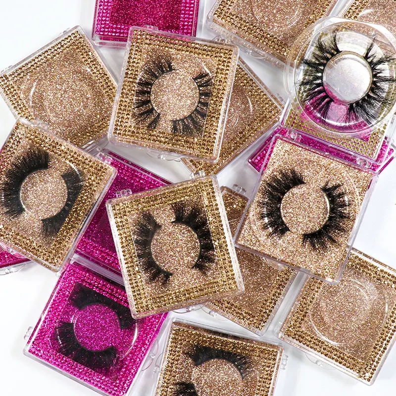 

Wholesale Handmade 3D 5D Fluffy Siberian Real 100% 20MM 25MM 30 MM Mink Eyelashes With Lashbox Packaging With Mirror