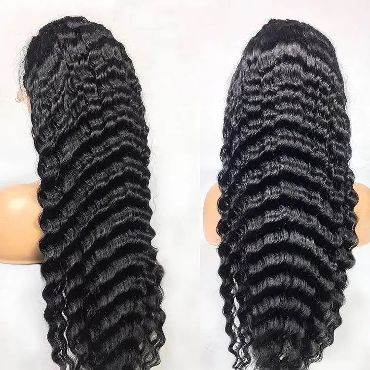 

100 Percent Human Hair Lace Front Wigs Deep Wave Glueless Full Lace Brazilian Virgin Raw Hair Transparent Hd Lace Frontal Wigs