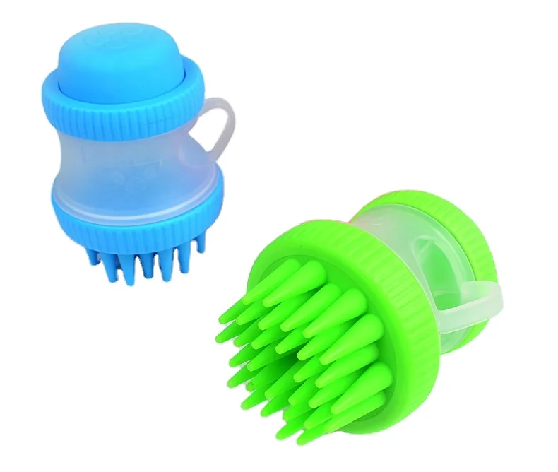 

Silicone brush pet grooming tool bath massage silicone brush pet, 3 colors