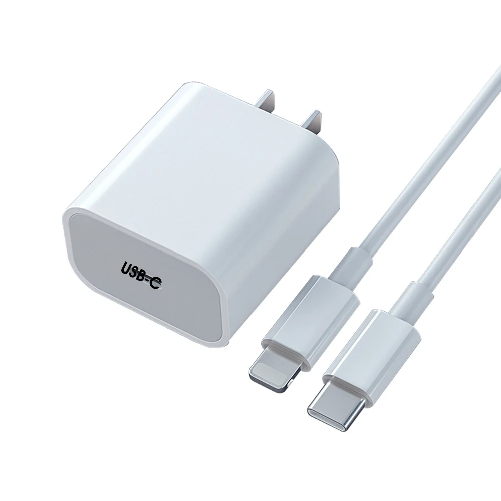 

18W Wall Charger Fast Charging For iPhone 12 pro EU US UK Original USB-C Power Adapter PD Wall Charger, White