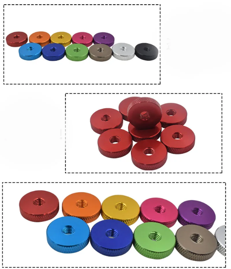 Aluminum Alloy Thin Knurled Thumb Nut M3m4m5m6 Single Layer Adjusting