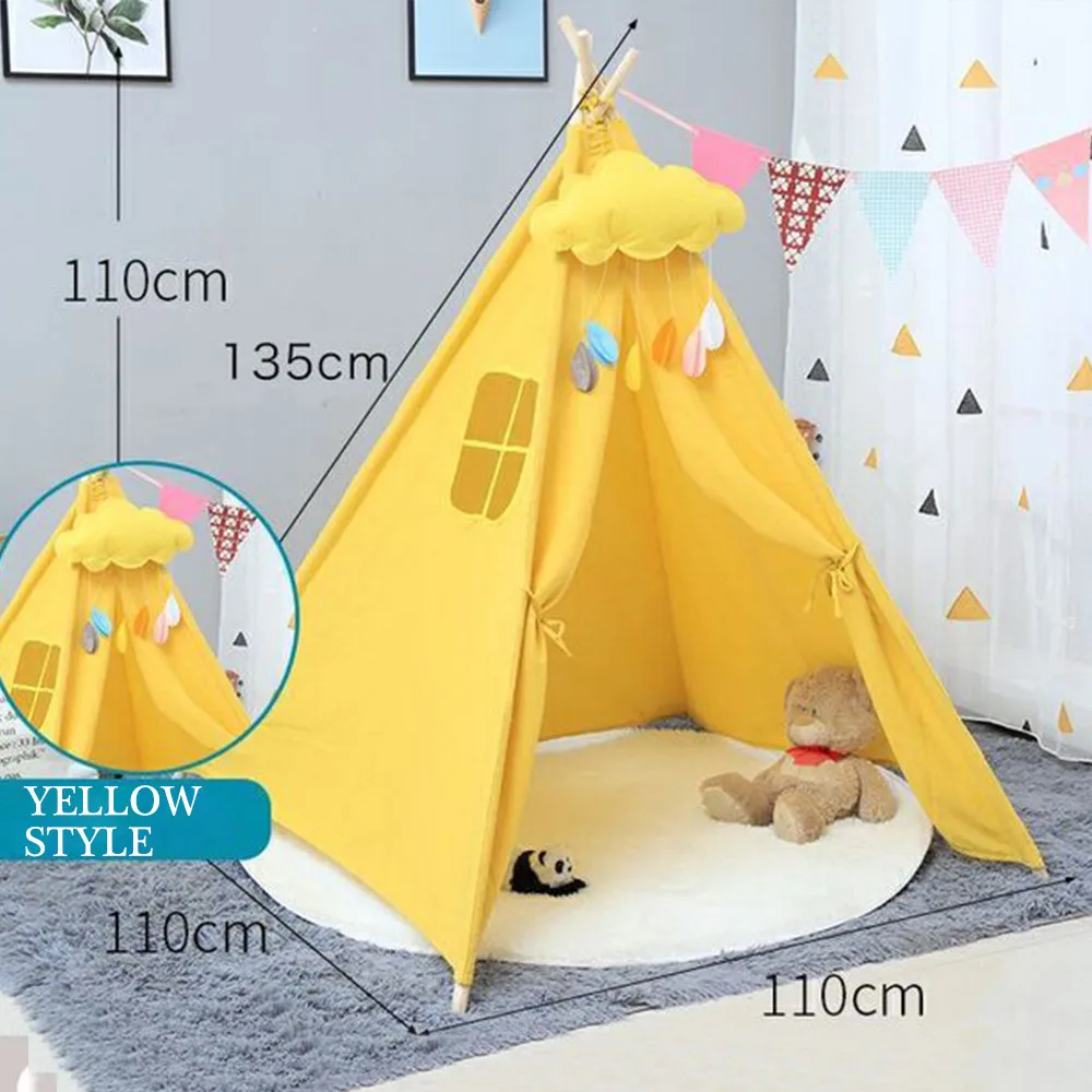 

one pole tent Many colors and styles House For Children Cabana Kids Decoration Carpet LED Lights for Tents, Polychromatic