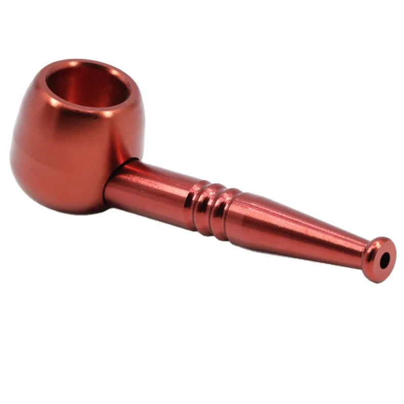 

China CNC new arrival length 96mm cool teapot-shape without cover aluminum smoking pipe, Rose -red silver yellow blue pink