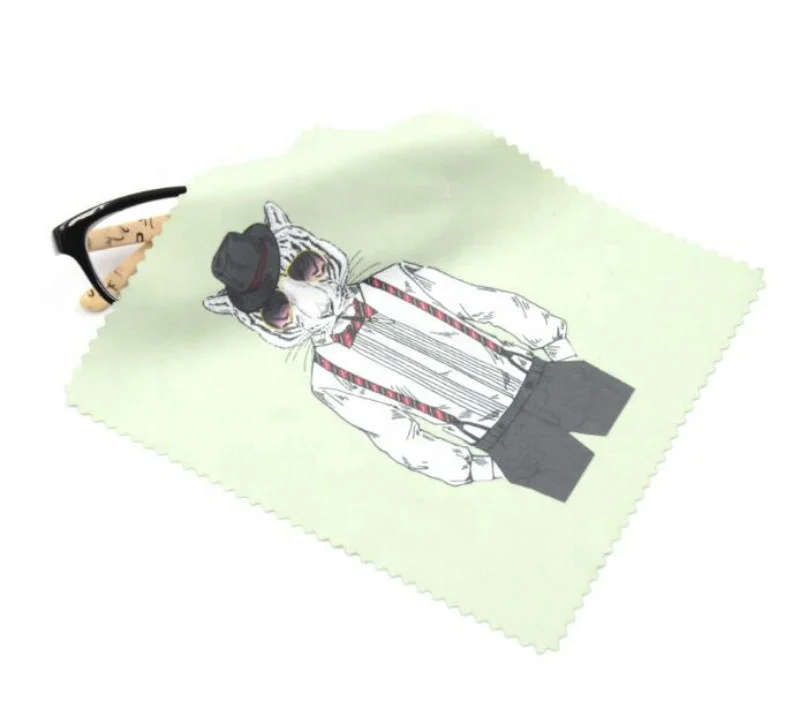 

Digital Print Microfiber Eyeglass Cleaning Cloth, White with transfer printing logo