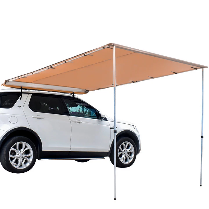 

WILDSROF 420D Oxford Fabric Outdoor Car Side Slide Awning Retractable Car Side Awning for Camping, Khaki fabric