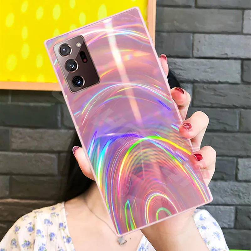 

3D Rainbow Aurora Laser Case For Samsung Galaxy A12 A32 A42 A21S A51 A71 A01 A11 A31 A41 S20 FE S21 S30 Plus Ultra Mirror Cover