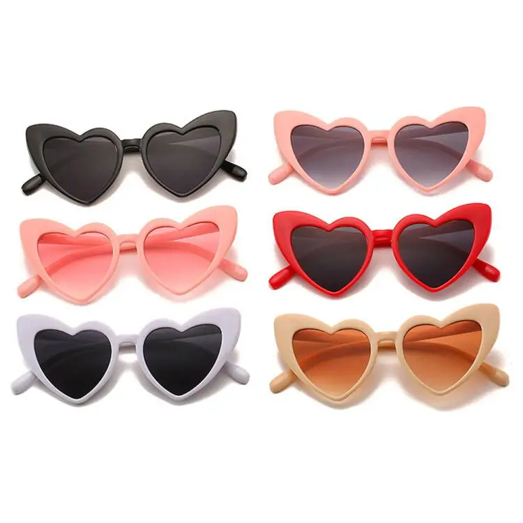 

100% uv400 fashion colorful children's little girl kids heart baby sunglasses 2022