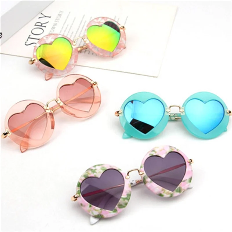 

Luxury Round Love Kids Sunglasses Heart Fashion Sun Glasses, 6 colors