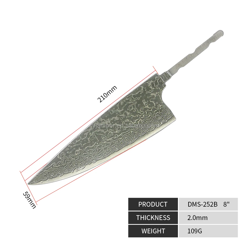 Damascus Vg10 Chef Knife Blank Makingmaterials Diy Blade Kitchen Knife