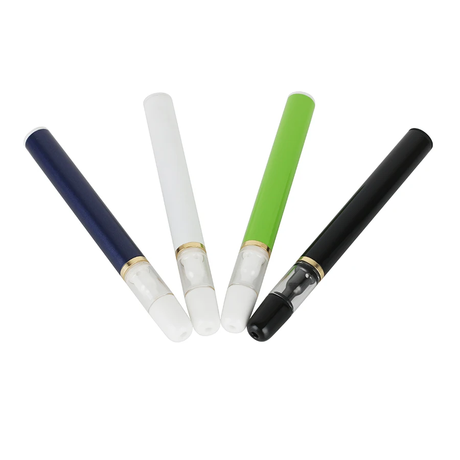 

2021 New Arrival Custom Logo 0.5ml 1ml Zirconia Full Ceramic cbd vape disposable vape pen No glue 100%, White / black / blue / green